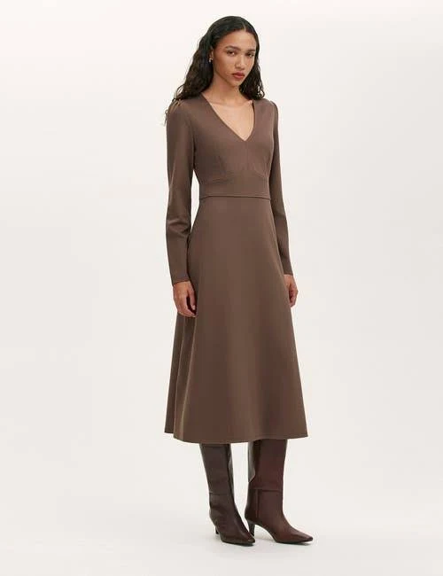 dress Finery London Seraphina Ponte Jersey V Neck Midi Dress Nordstrom $129
