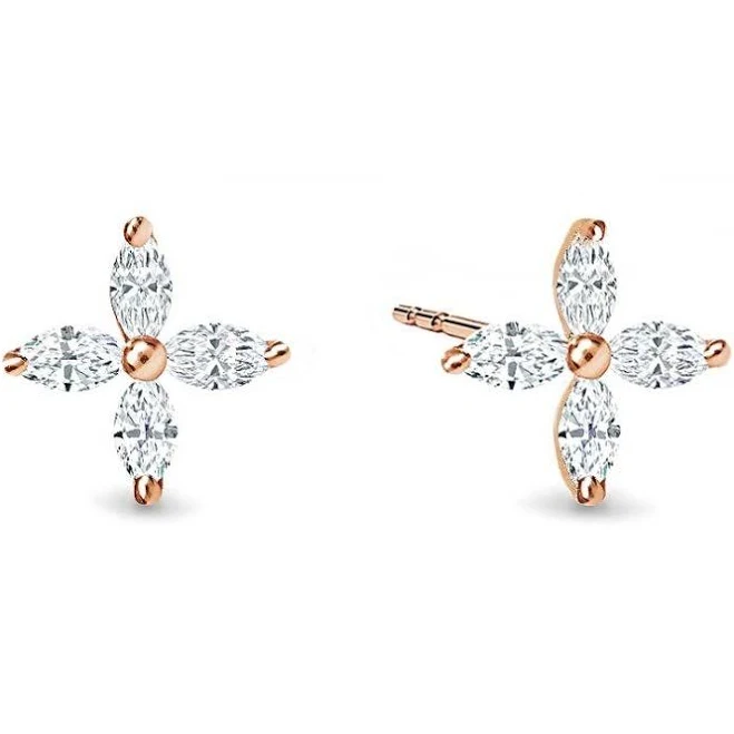 accessory Fleur Stud Earrings in Rose Gold Vermeil AMY O Jewelry $38