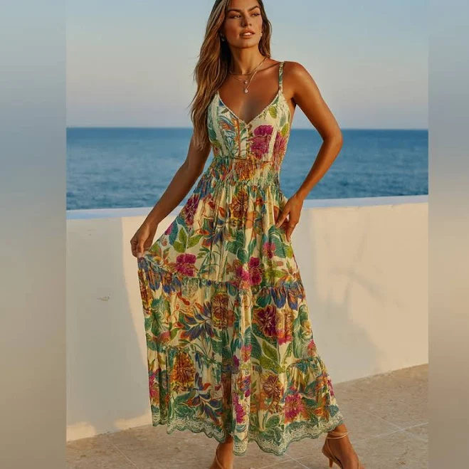 dress Floral Spaghetti Strap Maxi Dress Poshmark $55