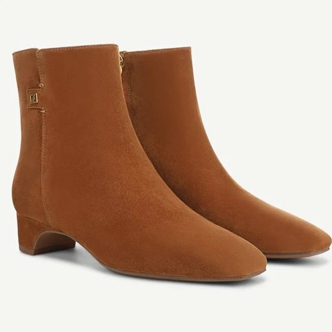 shoes Franco Sarto Women's Luella Square Toe Suede Ankle Boots Franco Sarto $84.98