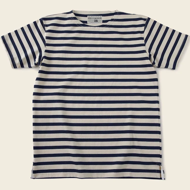 top French Sailor Boat Neck Breton Stripe T-Shirt Bronson Mfg Co $24.99