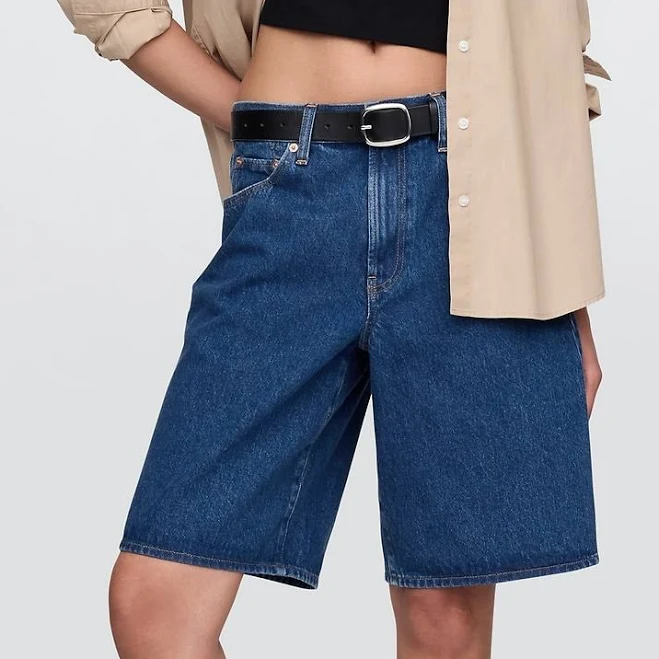 shorts Gap Women's 11" Mid Rise Longline Denim Shorts Gap $55