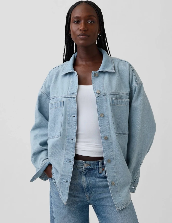 outerwear Gap Women's Oversized Denim Shirt Jacket Gap $69