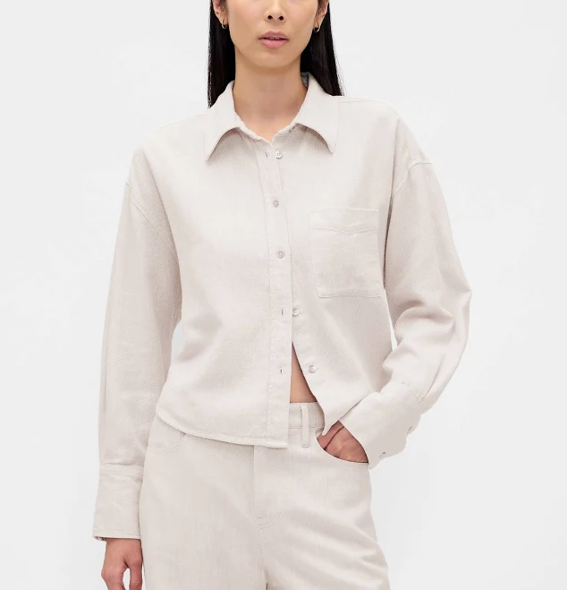 matching set Gap Women's Oversized Linen-Cotton Shirt Gap $39