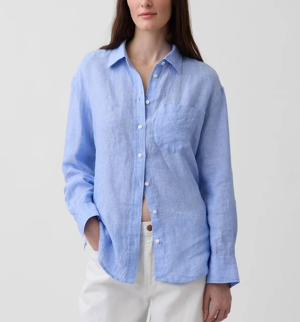 blouses Gap Women's Oversized Linen Shirt Gap $79.95