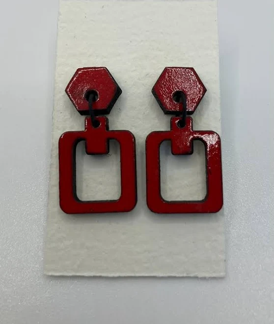 accessory Geometric Hex Drop Earrings Etsy - Seller $17.07