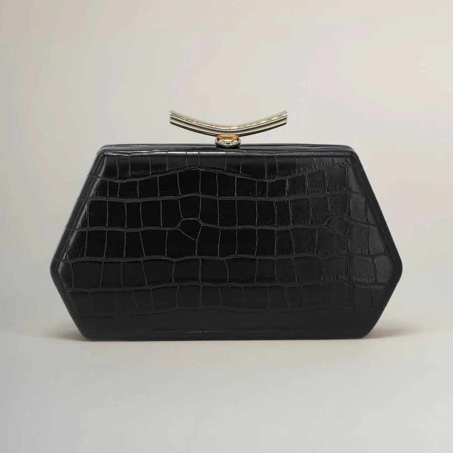bag Geometric Structured Faux Leather Evening Clutch Bag ShopSimon $53.19