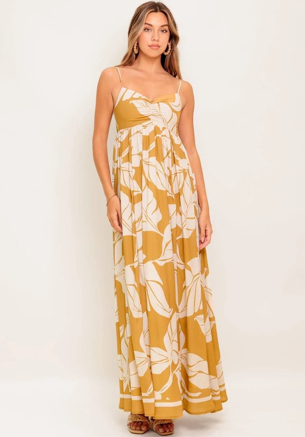 dress Golden Tropics Maxi Dress Four Sisters Boutique $84