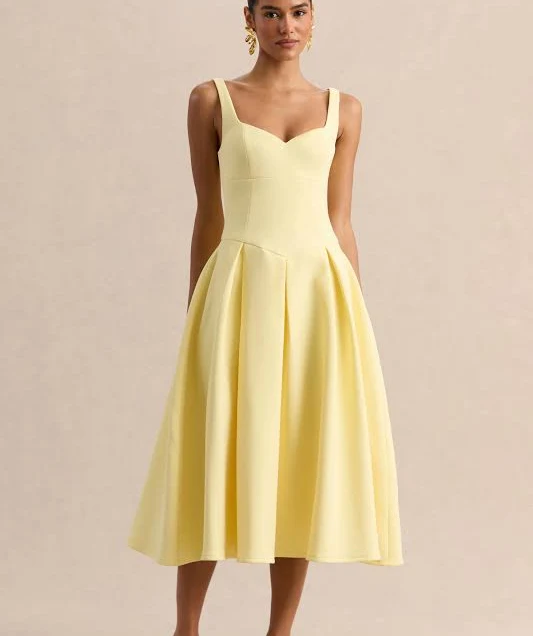 dress Greta Sweetheart-Neck Midi Dress Club L London USA $230