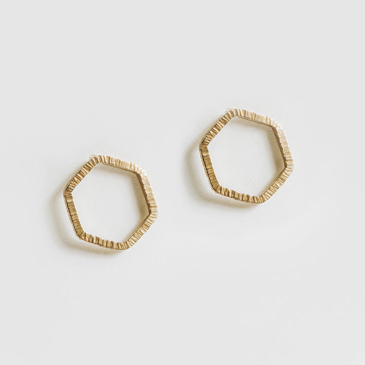 accessory Grit Bronze Hexagon Studs Stone Anvil $58