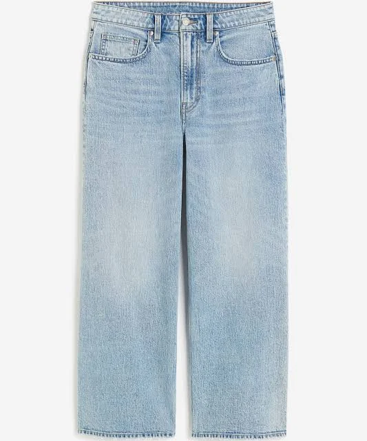jeans H&M Ladies High Rise Wide Leg Cropped Jeans H&M $29.99