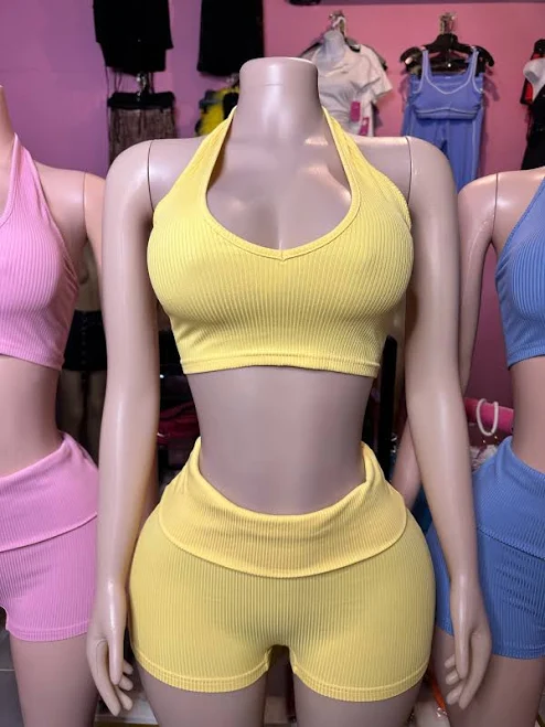 matching set Halter Neck Top Short Set Luxechic Couture $43