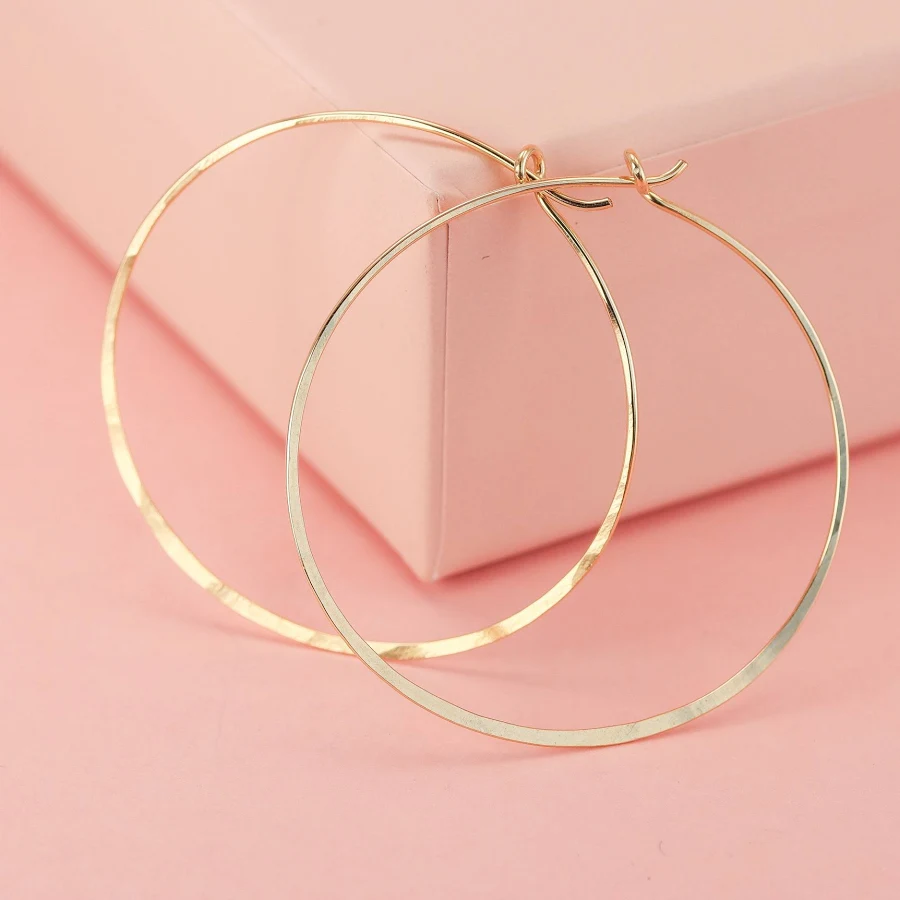 accessory Hammered Solid Gold Hoop Earrings Etsy - LotusStone $50.37