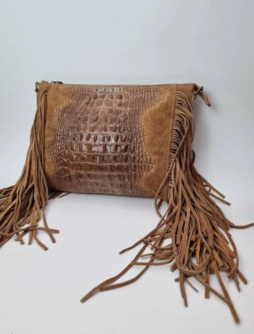 bag Handmade Leather Fringe Crossbody Bag Etsy - Seller $78.11