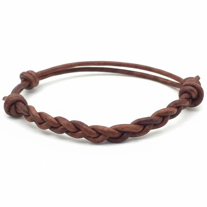 accessory Handmade Minimalist Braided Leather Bracelet Fanfarria Handmade Jewelry $10.99