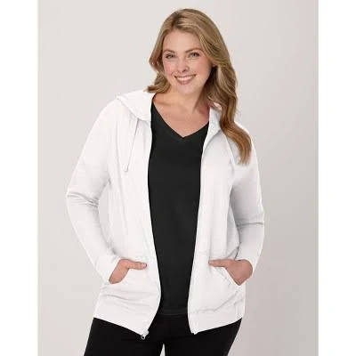 outerwear Hanes Women's Slub Jersey Full Zip Hoodie White L Target $16.99