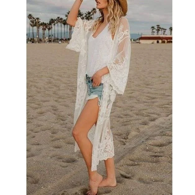 cover-up Hayden Los Angeles Women's Floral Lace Mesh Bikini Cover Up Poshmark $45