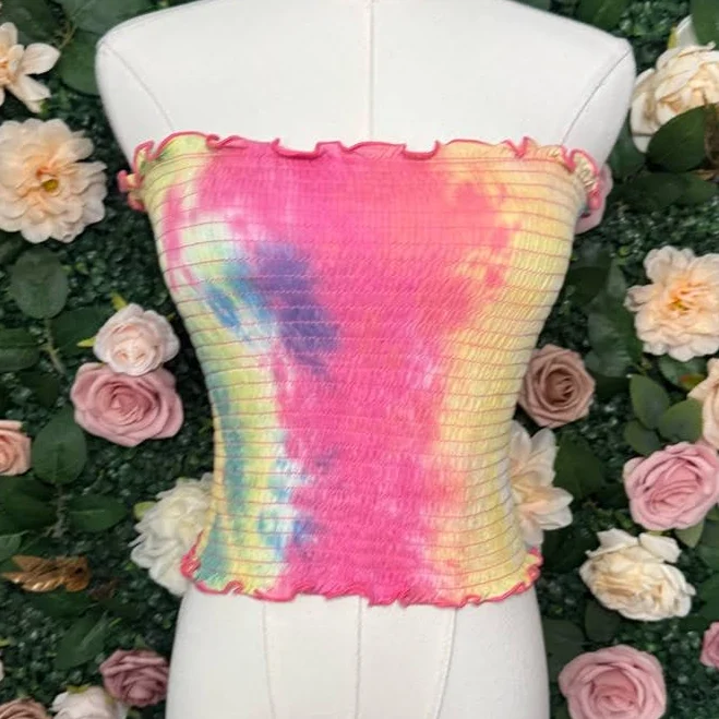 tube top Hearts and Hips Tie-Dye Smocked Tube Top Poshmark $10