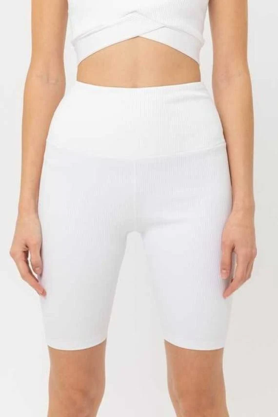 biker shorts High-Rise Rib Knit Biker Shorts Etsy - MintLucca $14.95