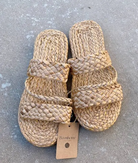 shoes Hyacinth Natural Straw Slippers Etsy - Seller $25