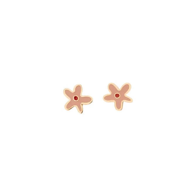 accessory Hypoallergenic Gold and Enamel Wildflower Flatback Earrings Pip Pop Post $19.5