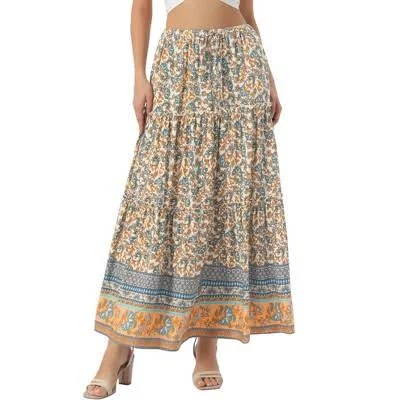 maxi skirt Inspire Chic Women's Boho Floral Print Maxi Skirt Target $36.99