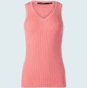 tank top Iris Basic V neck Ribbed Knit Tank- Sugar Coral By Request $225