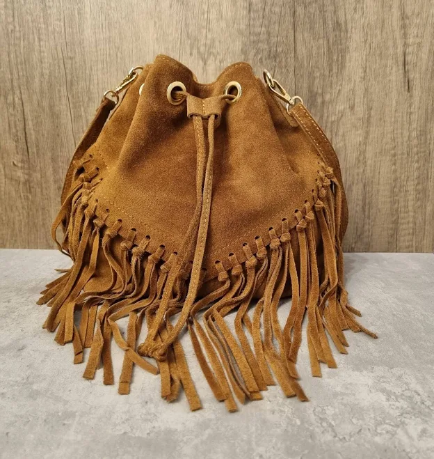 bag Italian Suede Leather Fringe Crossbody Bag Etsy - Seller $81.81