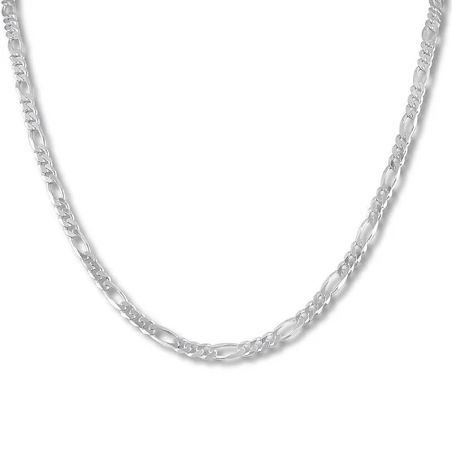 accessory Jared Jewelers Sterling Silver Figaro Chain Necklace, 24" Jared Jewelers $325