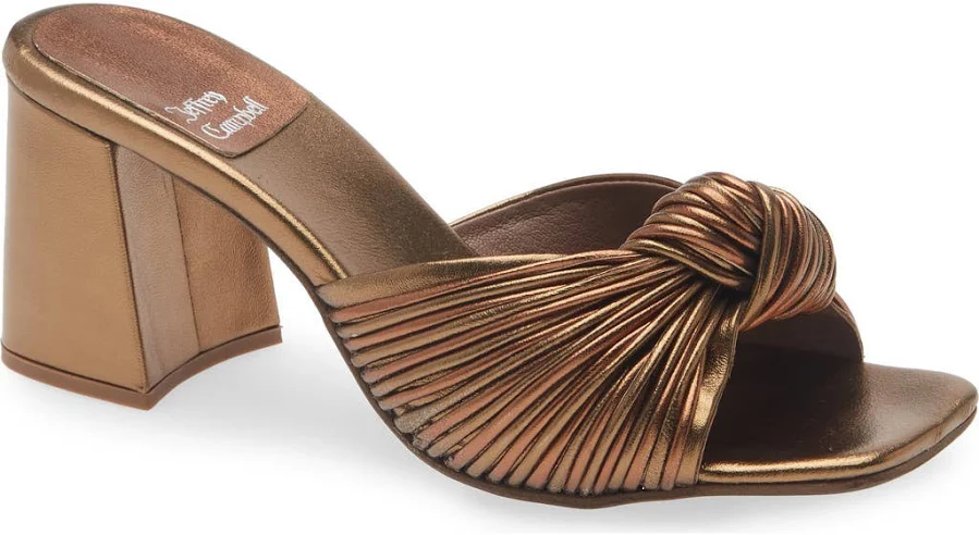 shoes Jeffrey Campbell Melonger Slide Sandal in Bronze Combo at Nordstrom, Size 6 Nordstrom $119.95