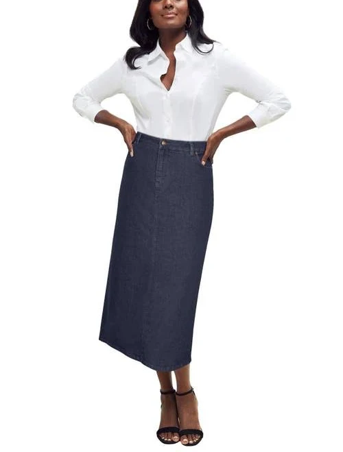 skirt Jessica London Women's True Fit Stretch Denim Midi Skirt Nordstrom $59