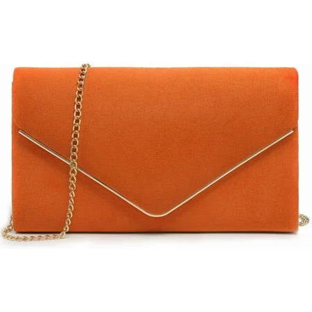 bag JIKE Women Faux Suede Evening Clutch Bags Formal Party Clutches Wedding Purses Cocktail Prom Clutches, Women's, Size: Small, Orange Walmart - ChengRenJian $16.51
