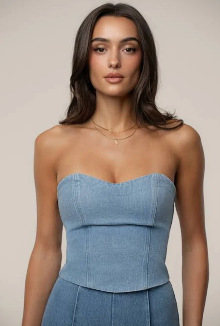 matching set Jluxlabel Premium Cotton Denim Corset jluxlabel.com $67