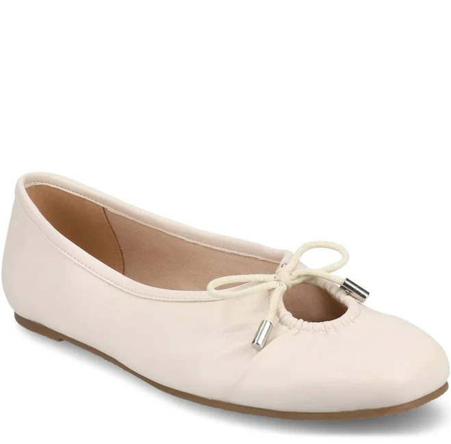 shoes Journee Collection Wide Width Callee Ballet Flat | Women's | Cream | Size 8 | Flats DSW $49.99