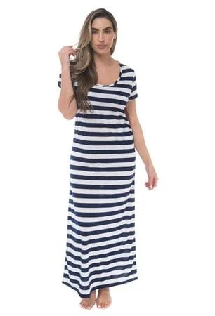 dress Just Love Womens Stripe Maxi Dress Knit Jersey T-Shirt Dress for Womens Walmart - Just Love Fashion $11.99