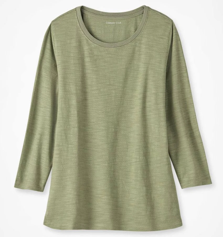 top Just Right Slub Knit Tee Coldwater Creek $14.95
