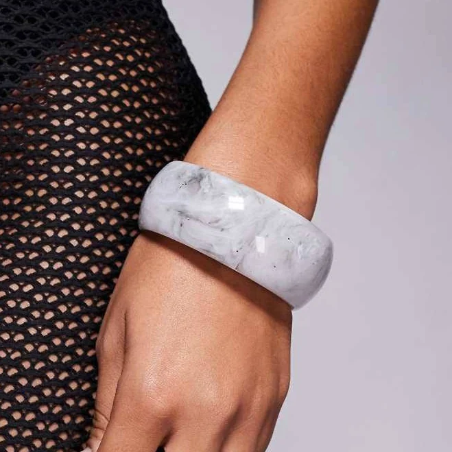 accessory Kaiia exclusive chunky wide resin bangle in pearl white ASOS $18.2