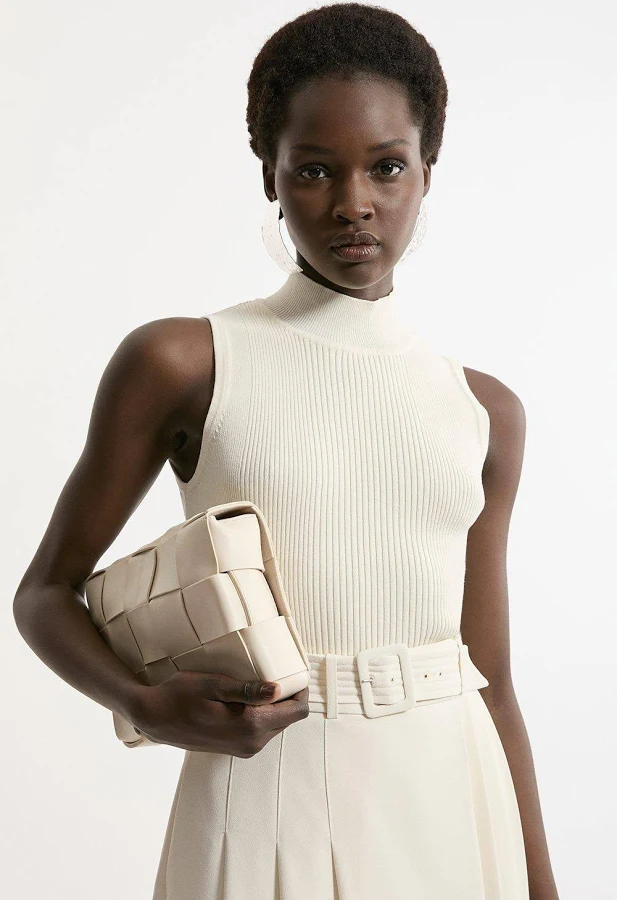 top Karen Millen Women's Viscose Blend Rib Knit Tank Top Karen Millen USA $99