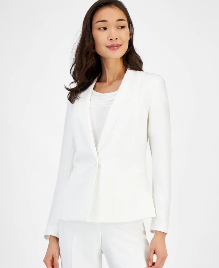 outerwear Kasper Women's Stretch Crepe One-Button Blazer Macy's $99