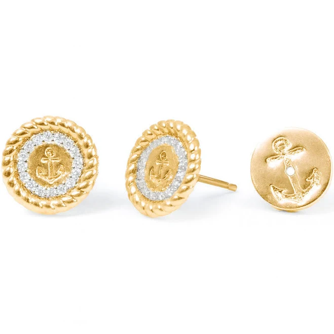accessory KJP Ocean Anchor Stud Earrings in Gold Kiel James Patrick $40.8