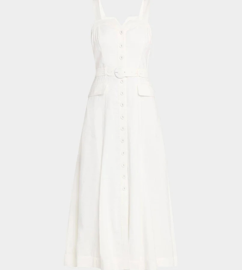 dress La Ligne Belted Button-Front Shirtdress, Ivory, Women's, 10, Casual & Work Dresses Shirtdresses Button-Down Shirt Dresses Neiman Marcus $297.5