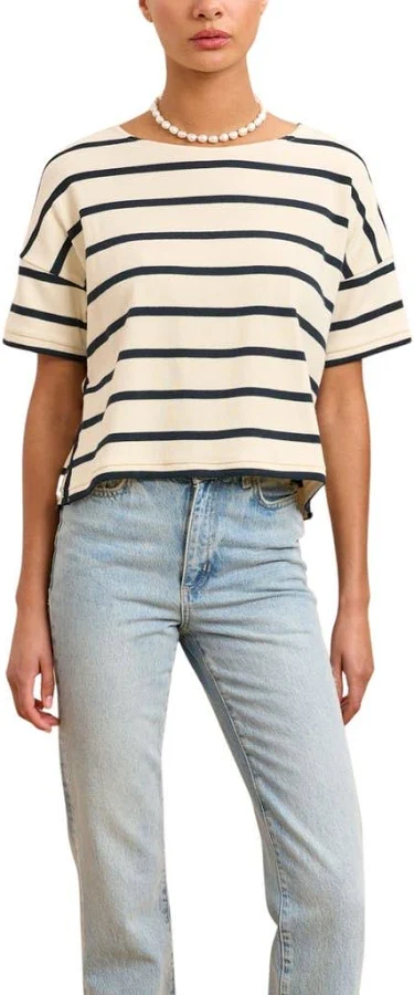 top La Ligne Women's Breton Short Sleeve Tee Nordstrom $110
