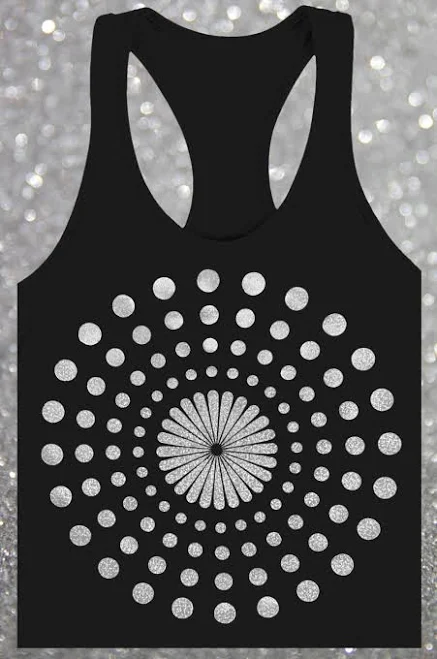 top Ladies Cropped Confetti- Metallic Silver Dot Tank Top Etsy - Seller $16.5