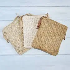 bag Ladies Soft Natural Straw Weave Effect Cross Body Bag with Vegan Leather Strap - 3 Colours Available Etsy $21.15