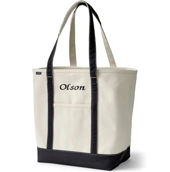 bag Lands' End Large 5 Pocket Open Top Long Handle Canvas Tote Bag Macy's $39.96
