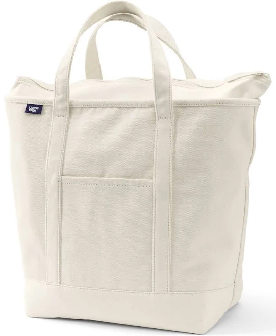 bag Lands' End Large 5 Pocket Zip Top Canvas Tote Bag Macy's $41.97