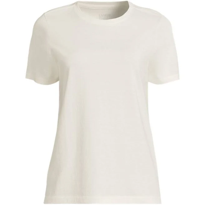 top Lands' End Women's Relaxed Supima Cotton Crew Neck T-Shirt Lands' End $23.97