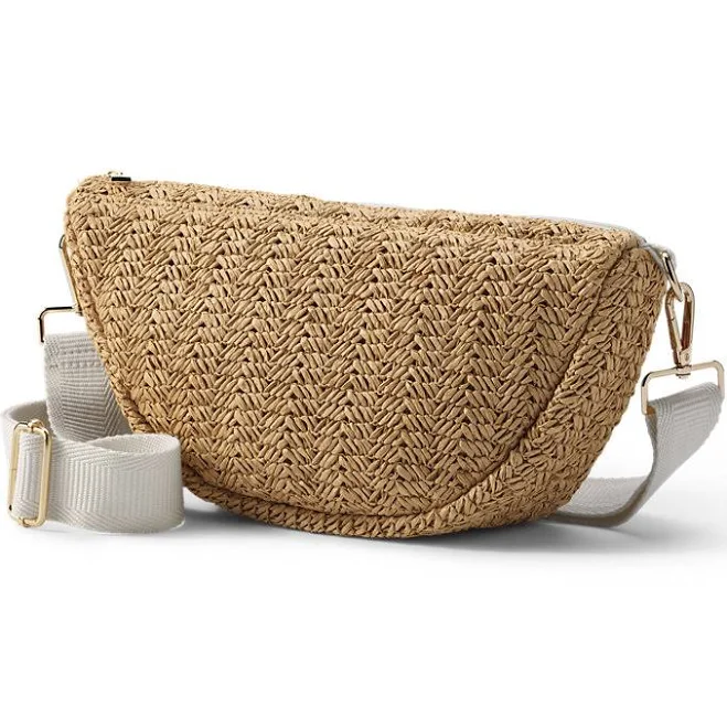 bag Lands' End Women's Straw Crescent Crossbody Bag Lands' End $24.97