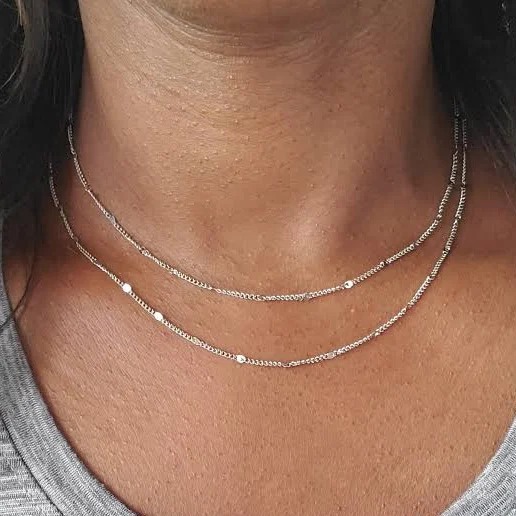 accessory Layered Silver Double Strand Necklace Set Etsy - GraceFilledJewels $28