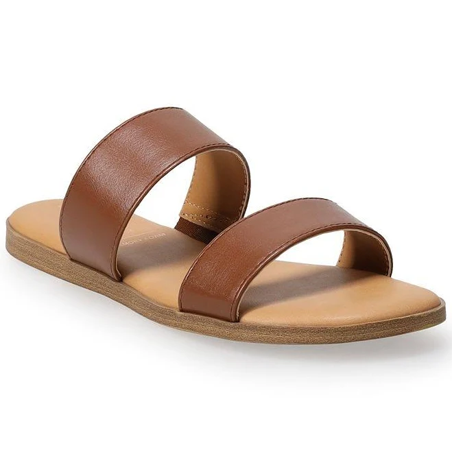 shoes LC Lauren Conrad Sunstone Women's Slide Sandals, Size: 8, Cognac Kohl's $23.99